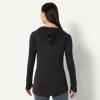 image:imageAmazon Essentials Womens Athletic Soft Performance Lightweight Long Sleeve Pullover Hoodie Workout TopSpace Dye Black