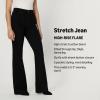 image:imageAmazon Essentials Womens High Stretch Flattering HighRise Flare JeansBlack
