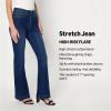 image:imageAmazon Essentials Womens High Stretch Flattering HighRise Flare JeansDark Shadow Wash