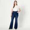 image:imageAmazon Essentials Womens High Stretch Flattering HighRise Flare JeansDark Shadow Wash