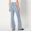 image:imageAmazon Essentials Womens High Stretch Flattering HighRise Flare JeansIced Blue Light Wash