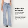 image:imageAmazon Essentials Womens High Stretch Flattering HighRise Flare JeansIced Blue Light Wash