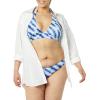 image:imageAmazon Essentials Womens LightSupport Padded Tie Halter Bikini Swimsuit Top Available in Plus SizeBlue Tie Dye
