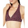 image:imageAmazon Essentials Womens LightSupport Padded Tie Halter Bikini Swimsuit Top Available in Plus SizeBrick Red Leopard