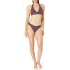 image:imageAmazon Essentials Womens LightSupport Padded Tie Halter Bikini Swimsuit Top Available in Plus SizeBrick Red Leopard