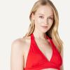 image:imageAmazon Essentials Womens LightSupport Padded Tie Halter Bikini Swimsuit Top Available in Plus SizeBright Poppy Red