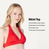 image:imageAmazon Essentials Womens LightSupport Padded Tie Halter Bikini Swimsuit Top Available in Plus SizeBright Poppy Red