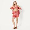 image:imageAmazon Essentials Womens LightSupport Padded Tie Halter Bikini Swimsuit Top Available in Plus SizeBright Red Multi Folk Floral