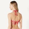 image:imageAmazon Essentials Womens LightSupport Padded Tie Halter Bikini Swimsuit Top Available in Plus SizeBright Red Multi Folk Floral
