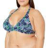 image:imageAmazon Essentials Womens LightSupport Padded Tie Halter Bikini Swimsuit Top Available in Plus SizeDeep Blue Paisley