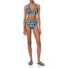 image:imageAmazon Essentials Womens LightSupport Padded Tie Halter Bikini Swimsuit Top Available in Plus SizeDeep Blue Paisley