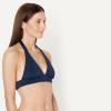 image:imageAmazon Essentials Womens LightSupport Padded Tie Halter Bikini Swimsuit Top Available in Plus SizeNavy