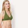image:imageAmazon Essentials Womens LightSupport Padded Tie Halter Bikini Swimsuit Top Available in Plus SizeOlive