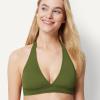 image:imageAmazon Essentials Womens LightSupport Padded Tie Halter Bikini Swimsuit Top Available in Plus SizeOlive