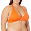 image:imageAmazon Essentials Womens LightSupport Padded Tie Halter Bikini Swimsuit Top Available in Plus SizeOrange