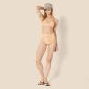 image:imageAmazon Essentials Womens LightSupport Padded Tie Halter Bikini Swimsuit Top Available in Plus SizeYellow Multi Folk Floral