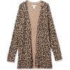 image:imageAmazon Essentials Womens Lightweight Long Sleeve OpenFront Cardigan Sweater Available in Plus SizeCamel Leopard