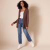 image:imageAmazon Essentials Womens Lightweight Long Sleeve OpenFront Cardigan Sweater Available in Plus SizeDark Chestnut Brown Heather