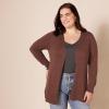 image:imageAmazon Essentials Womens Lightweight Long Sleeve OpenFront Cardigan Sweater Available in Plus SizeDark Chestnut Brown Heather