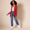 image:imageAmazon Essentials Womens Lightweight Long Sleeve OpenFront Cardigan Sweater Available in Plus SizeDark Red
