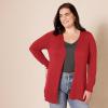 image:imageAmazon Essentials Womens Lightweight Long Sleeve OpenFront Cardigan Sweater Available in Plus SizeDark Red