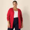 image:imageAmazon Essentials Womens Lightweight Long Sleeve OpenFront Cardigan Sweater Available in Plus SizeRed