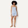 image:imageAmazon Essentials Womens ModalBlend Pajama Set Camisole with ShortsLight Blue Ivory Ditsy Floral