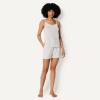 image:imageAmazon Essentials Womens ModalBlend Pajama Set Camisole with ShortsLight Grey Heather