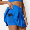 image:imageAmazon Essentials Womens Performance Stretch Woven Pleated Tennis Skirt with Builtin Shorts and PocketsBlue