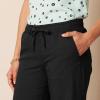image:imageAmazon Essentials Womens Pull On Linen Blend Drawstring Relaxed Fit Wide Leg PantBlack