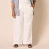 image:imageAmazon Essentials Womens Pull On Linen Blend Drawstring Relaxed Fit Wide Leg PantBright White