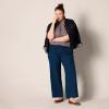 image:imageAmazon Essentials Womens Pull On Linen Blend Drawstring Relaxed Fit Wide Leg PantDark Blue