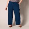 image:imageAmazon Essentials Womens Pull On Linen Blend Drawstring Relaxed Fit Wide Leg PantDark Blue