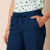 image:imageAmazon Essentials Womens Pull On Linen Blend Drawstring Relaxed Fit Wide Leg PantDark Blue
