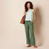 image:imageAmazon Essentials Womens Pull On Linen Blend Drawstring Relaxed Fit Wide Leg PantMilitary Green