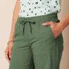 image:imageAmazon Essentials Womens Pull On Linen Blend Drawstring Relaxed Fit Wide Leg PantMilitary Green