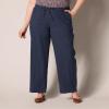 image:imageAmazon Essentials Womens Pull On Linen Blend Drawstring Relaxed Fit Wide Leg PantNavy