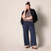 image:imageAmazon Essentials Womens Pull On Linen Blend Drawstring Relaxed Fit Wide Leg PantNavy