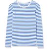 image:imageAmazon Essentials Womens RegularFit LongSleeve Crewneck TShirt Available in Plus SizeBlue White Even Stripe