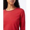 image:imageAmazon Essentials Womens RegularFit LongSleeve Crewneck TShirt Available in Plus SizeBurgundy Red Stripe
