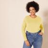 image:imageAmazon Essentials Womens RegularFit LongSleeve Crewneck TShirt Available in Plus SizeDark Yellow