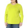 image:imageAmazon Essentials Womens RegularFit LongSleeve Crewneck TShirt Available in Plus SizeLime Green