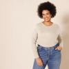 image:imageAmazon Essentials Womens RegularFit LongSleeve Crewneck TShirt Available in Plus SizeTan Heather