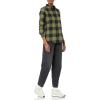 image:imageAmazon Essentials Womens RegularFit LongSleeve Lightweight Plaid Flannel ShirtBlack Olive Buffalo Check