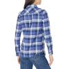 image:imageAmazon Essentials Womens RegularFit LongSleeve Lightweight Plaid Flannel ShirtBlue Grey Navy Plaid