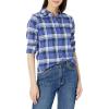 image:imageAmazon Essentials Womens RegularFit LongSleeve Lightweight Plaid Flannel ShirtBlue Grey Navy Plaid