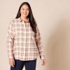 image:imageAmazon Essentials Womens RegularFit LongSleeve Lightweight Plaid Flannel ShirtEcru Pale Pink Alpine Plaid