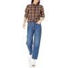 image:imageAmazon Essentials Womens RegularFit LongSleeve Lightweight Plaid Flannel ShirtEspresso Tartan Plaid