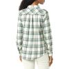 image:imageAmazon Essentials Womens RegularFit LongSleeve Lightweight Plaid Flannel ShirtIvory Green Alpine Plaid