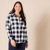 image:imageAmazon Essentials Womens RegularFit LongSleeve Lightweight Plaid Flannel ShirtNavy Buffalo Plaid